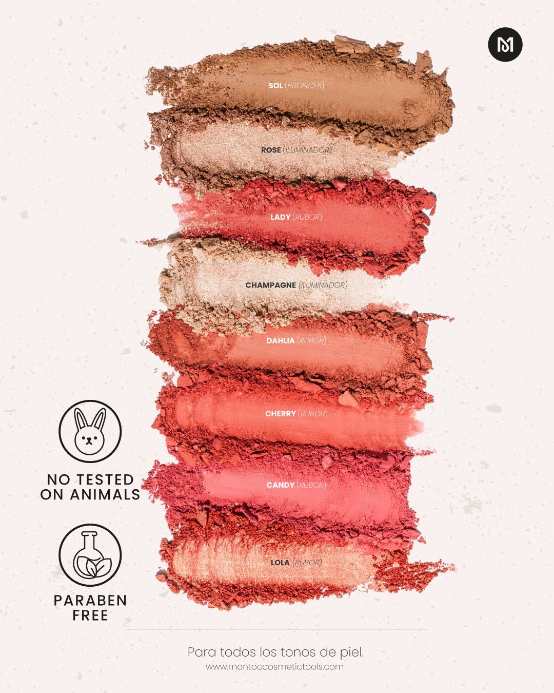 Paleta de rubor Light Set 8T - MONTOC