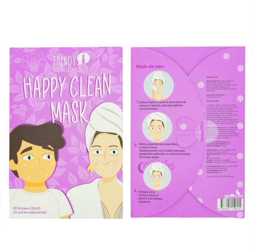 Sobre Mascarilla Stickers Para Acne Happy Clean - Trendy