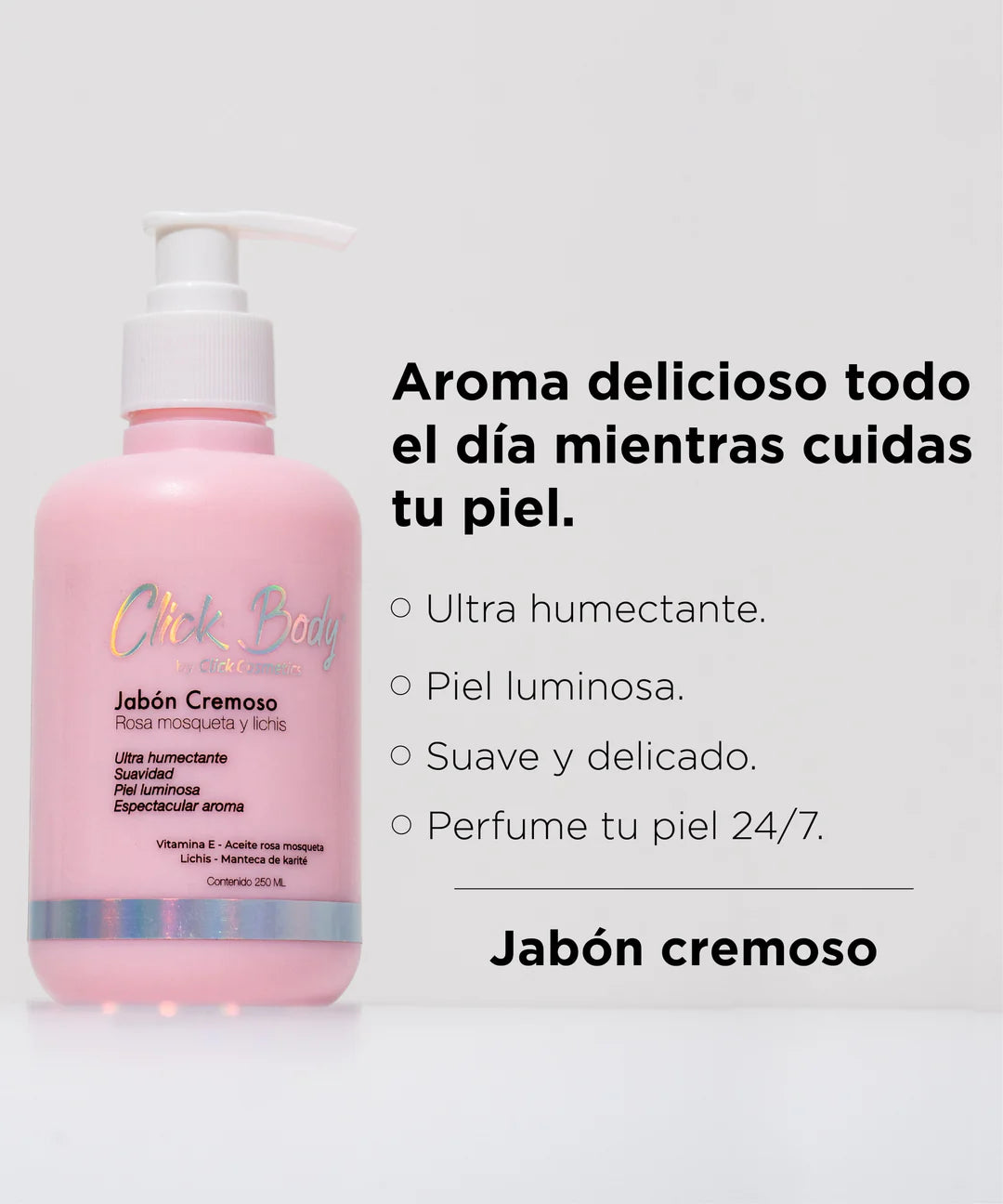 Jabón liquido cremoso de rosa y lichis - CLICK HAIR