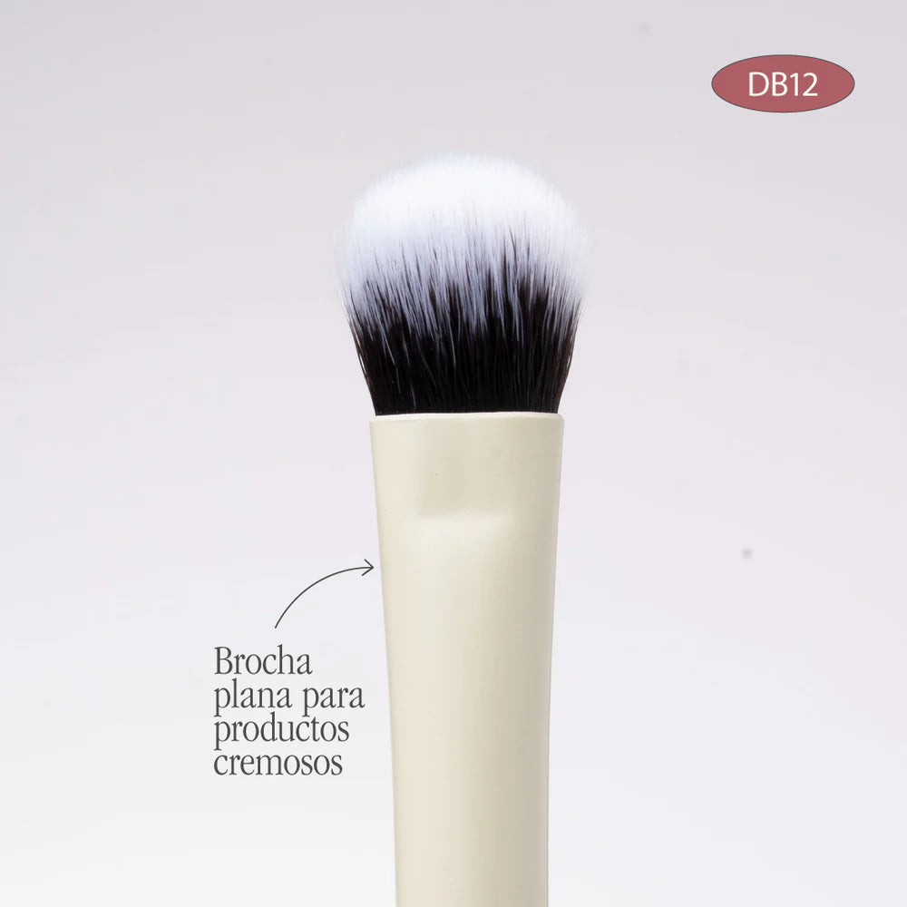 Brocha DUO PLANA CREMA/DIFUMINADORA DB12 - Atenea