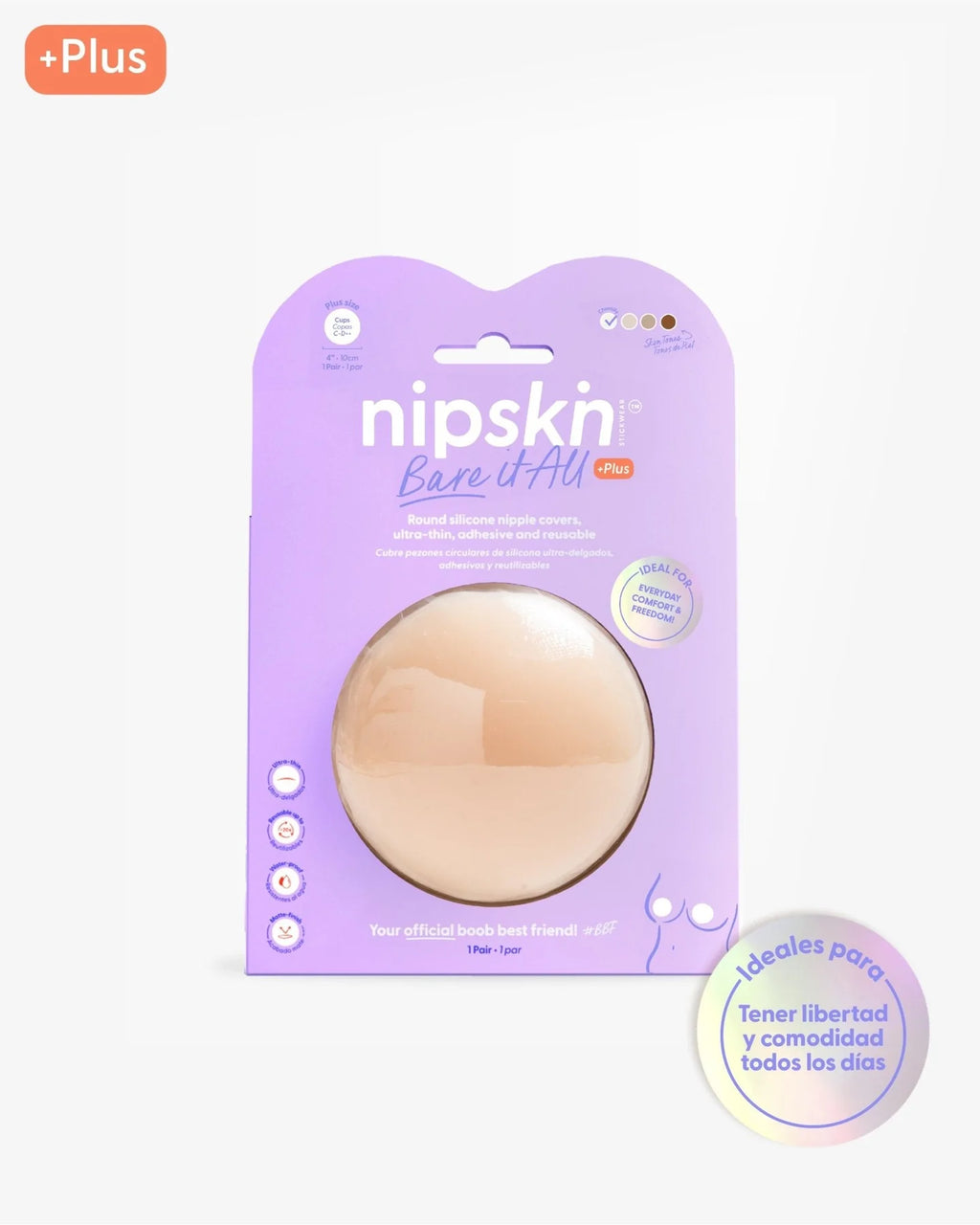 Cubrepezones de Silicona Reutilizable, Bare It All - Nipskin