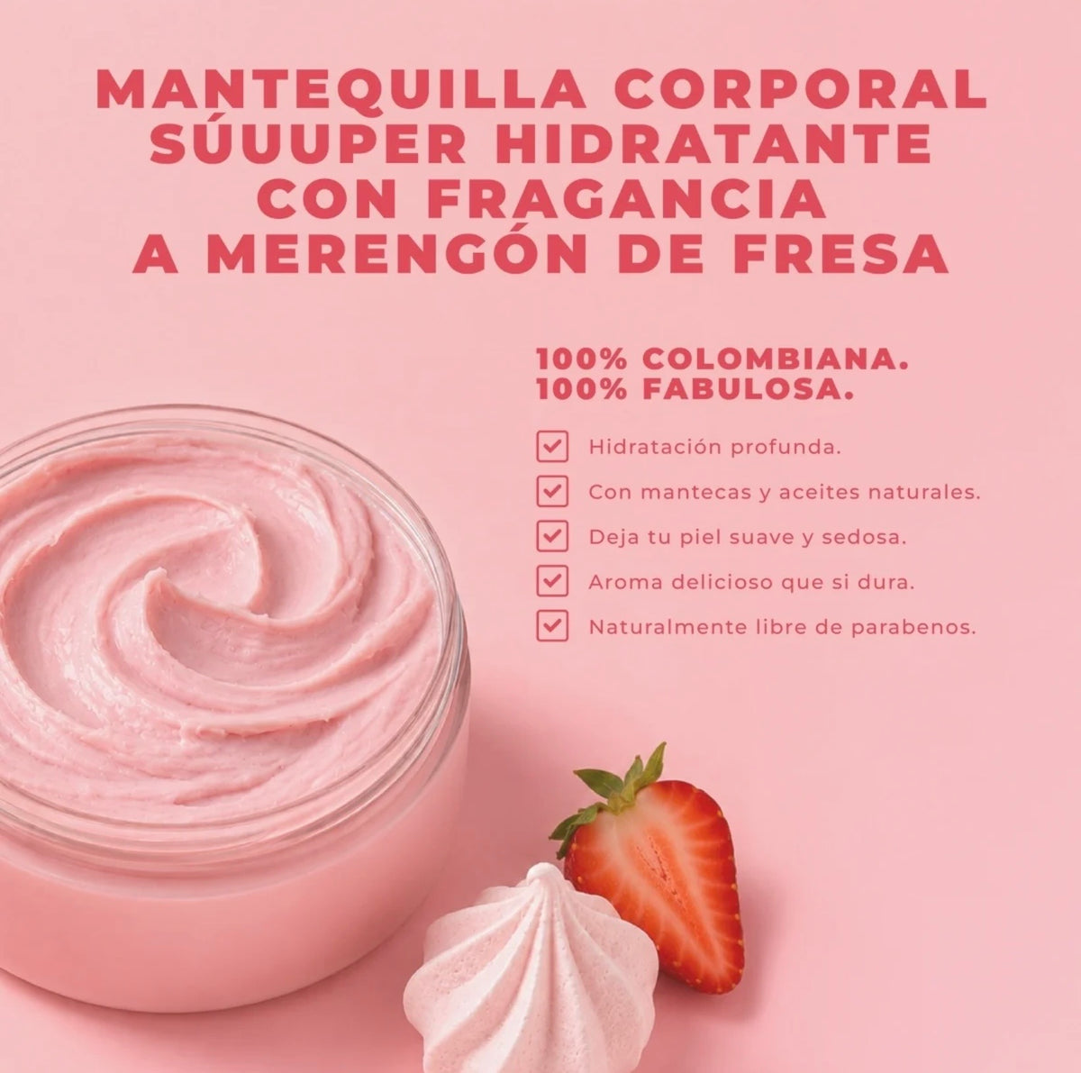 Mantequilla corporal Meregón de fresa - Olé