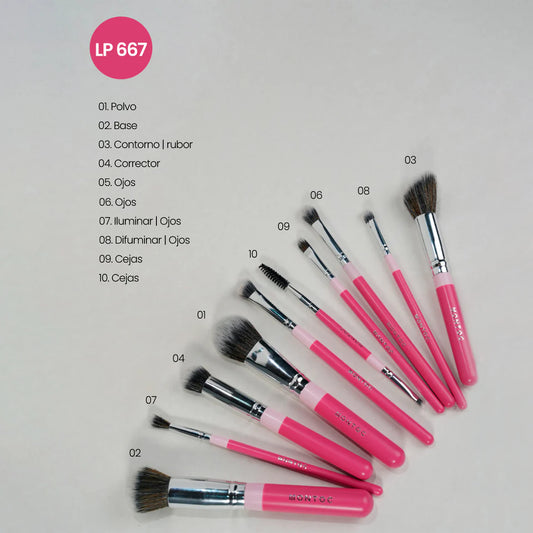 Kit de brochas Fluffy x 10 piezas - Montoc