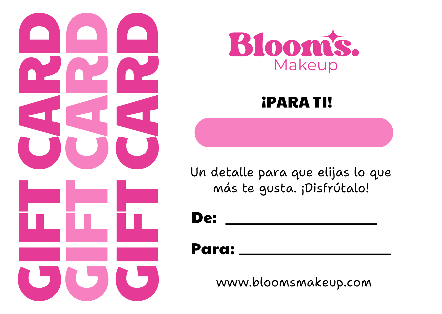 Tarjeta Regalo - Blooms Makeup